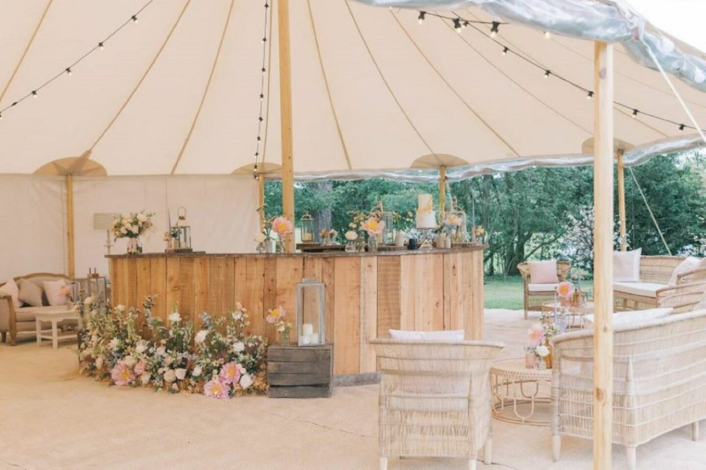 wooden rustic bar Marquee